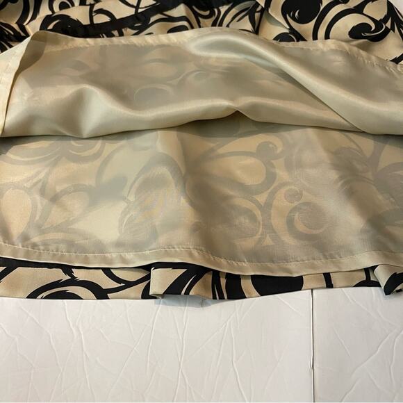 Talbots Black And Cream 100% Silk Pleated Party Event Skirt NWOT Size 4 - Picture 9 of 11